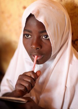 Student in primary school, Tanzania