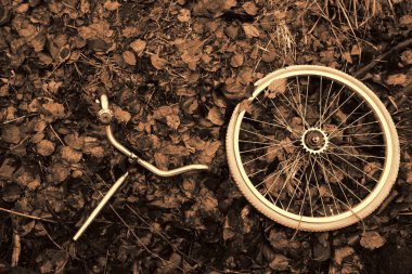 Decomposed bicycle parts clipart