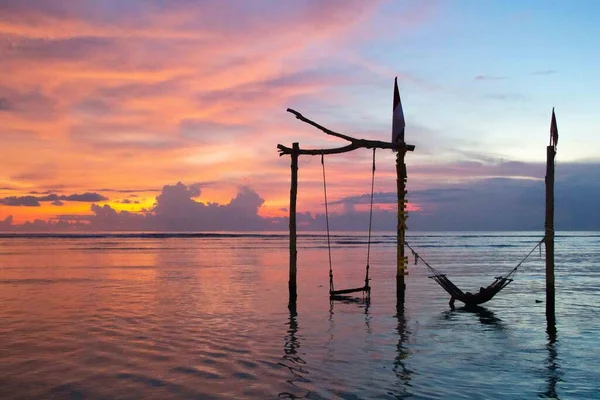 Gili Puesta Del Sol Las Hamacas — Foto de Stock