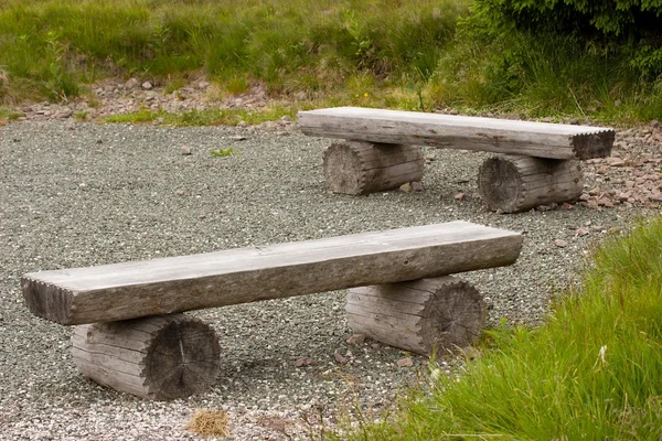 Benches made of wood — Stockfoto