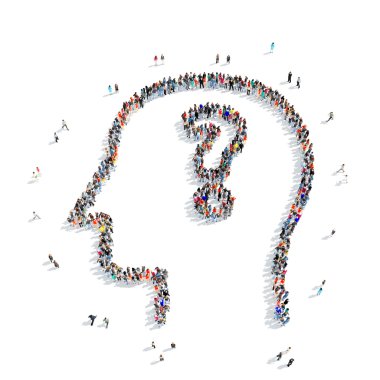 insanlar insan kafa soru işareti şekli