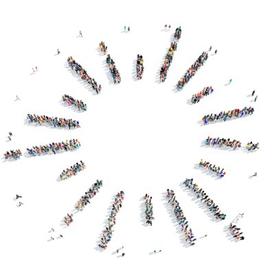 İnsanlar şekil güneş ışınları 3d