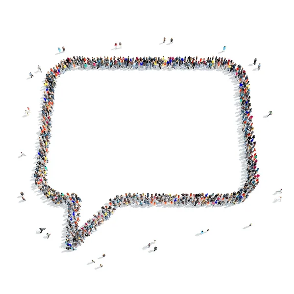 Människor form chatt bubbla 3d — Stockfoto