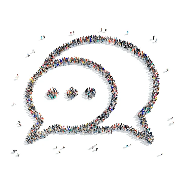 People  shape  chat bubble 3D — Stock Photo, Image