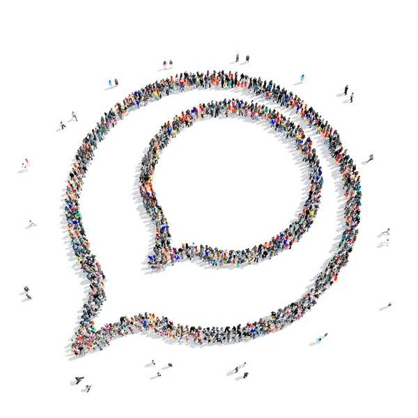 People  shape  chat bubble 3D — Stock Photo, Image