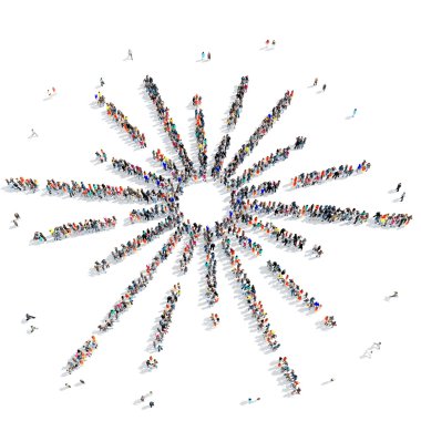 İnsanlar şekil güneş ışınları 3d