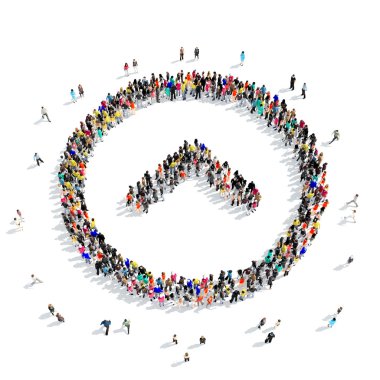 Grup insanlar ok şekli