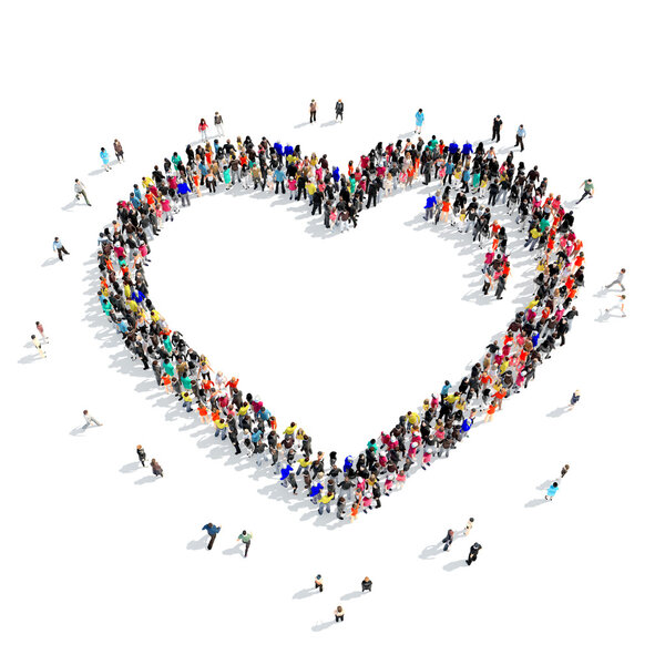 люди формируют сердце
