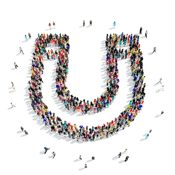 People  shape  horseshoe magnet — Stock Photo, Image