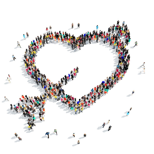 люди формируют сердце
