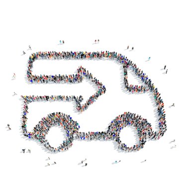 insanlar şekli kamyon taşıma