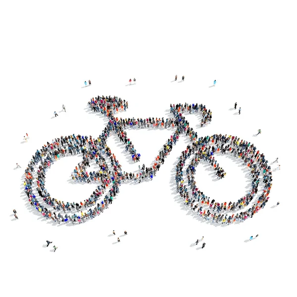Människor formar cykel sport — Stockfoto