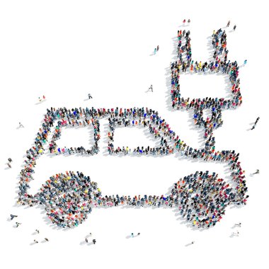 insanlar şekil araba ekoloji simgesi