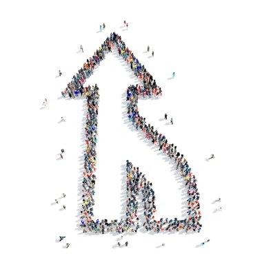 grup kişileri şekil ok simgesi