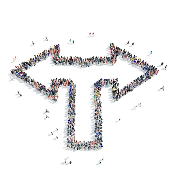 Group people  shape  arrow icon — Stock Photo, Image