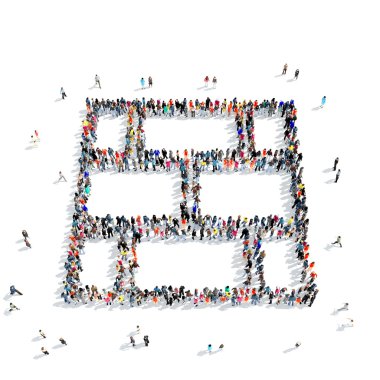 insanlar tuğla inşaat şekli