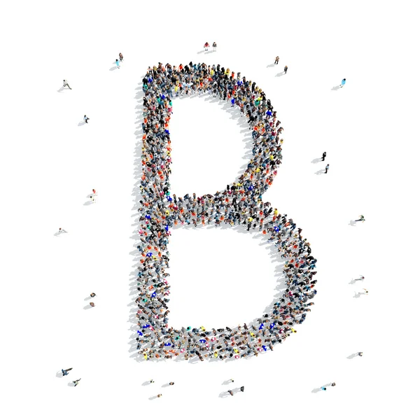 Pessoas letra alfabeto ícone — Fotografia de Stock