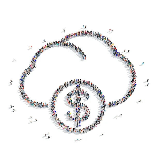 People cloud money icon — Stock Photo, Image