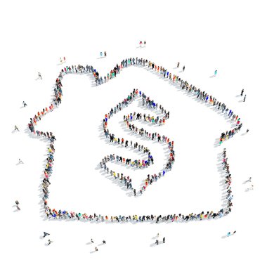 insanlar ev Doları çizgi film