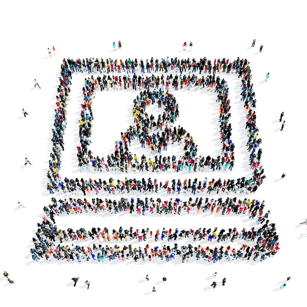 People  computer icon — Stock Photo, Image