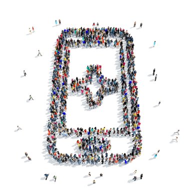 İnsanlar şekil akıllı telefon simgesi