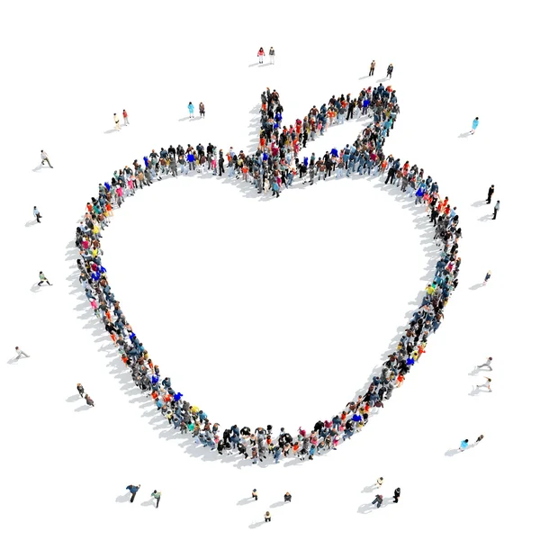 Människor Apple frukt ikon — Stockfoto