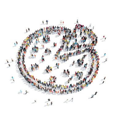 Grup insanlar şekli pizza