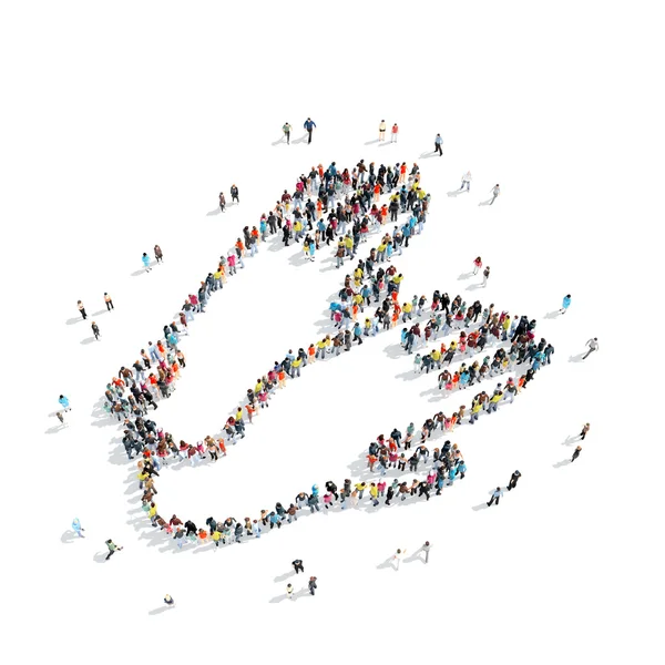 Gruppenmenschen formen Handschuhe — Stockfoto