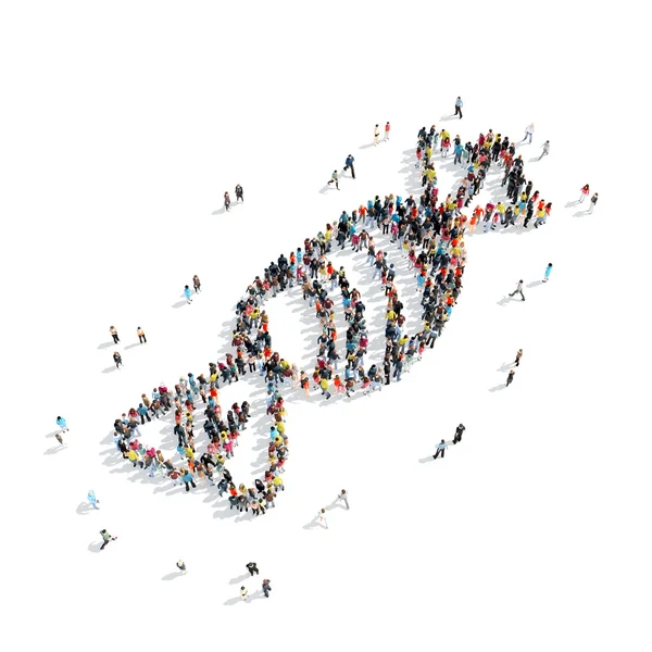 Group people  shape  candy — Stock Photo, Image