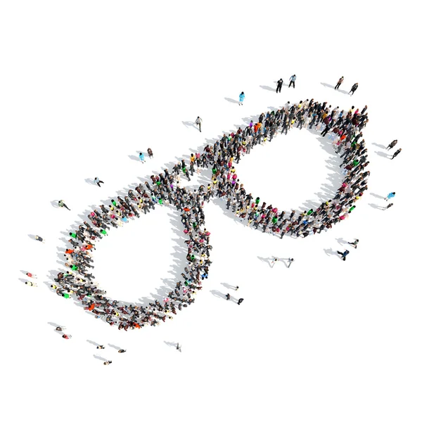 People in the shape of glasses. — Stock Photo, Image