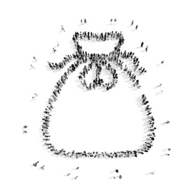 İnsanlar soyut bir simge şeklinde.