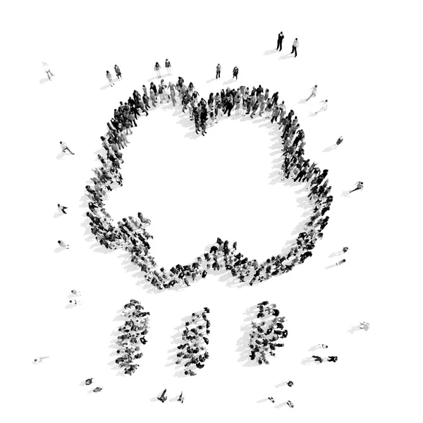 Persone forma nuvola cartone animato — Foto Stock