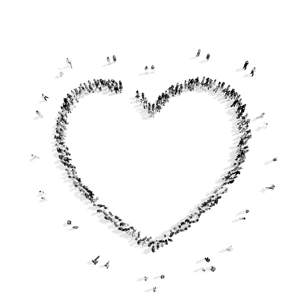 Ludzie w kształcie serca, cardio. — Zdjęcie stockowe