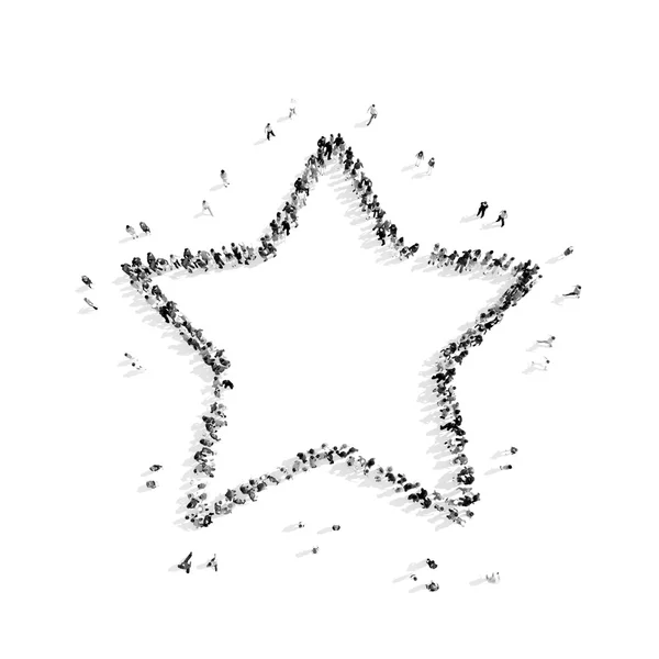 People in the shape of a star — Stock Photo, Image