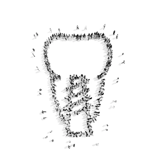 Pessoas na forma de um dente, odontologia . — Fotografia de Stock