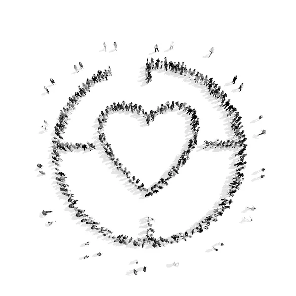 Az emberek a szív alakú . — Stock Fotó