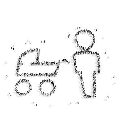 insanlar baba bebek arabası çocuk şekil