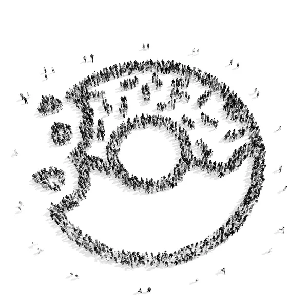 Группа людей форма пончика — стоковое фото