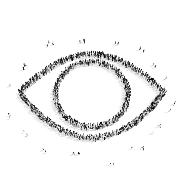Grupo pessoas forma olho — Fotografia de Stock