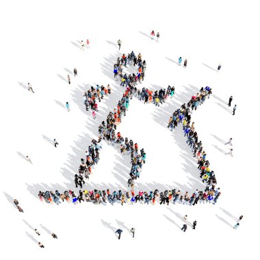 insanlar koşu bandı rekabet spor 3d