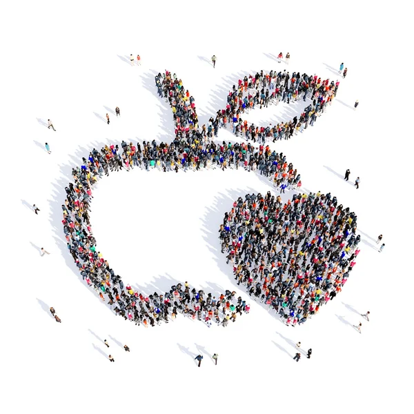 사람들 사과 건강 한 먹는 약 3D — 스톡 사진