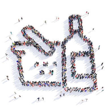 gıda ürünleri satın insanlar 3d