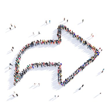 ok yönünde şekil kutsal kişilerin resmi 3d render