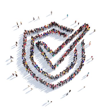 kalkan onay işareti 3d render