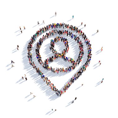 Harita İşaretçisi adam 3d render