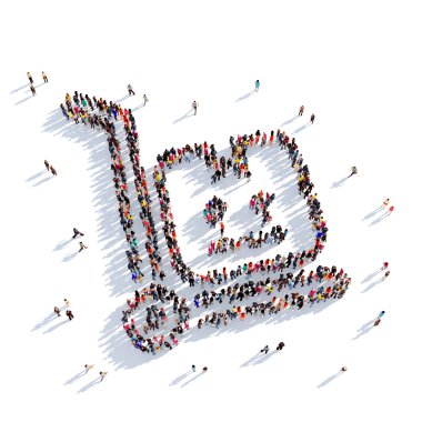 Teslimat parsel insanlar 3d render