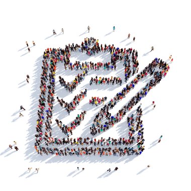 soru formu şekli insanlar 3d render