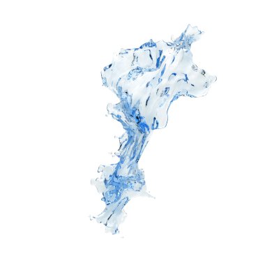 3d su sıçrama izole