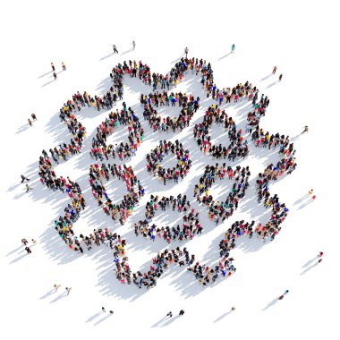 COG dişli insanlar 3d render