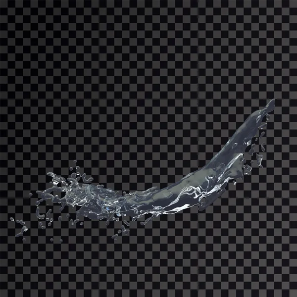 Vodní splash transparentní 3d — Stock fotografie
